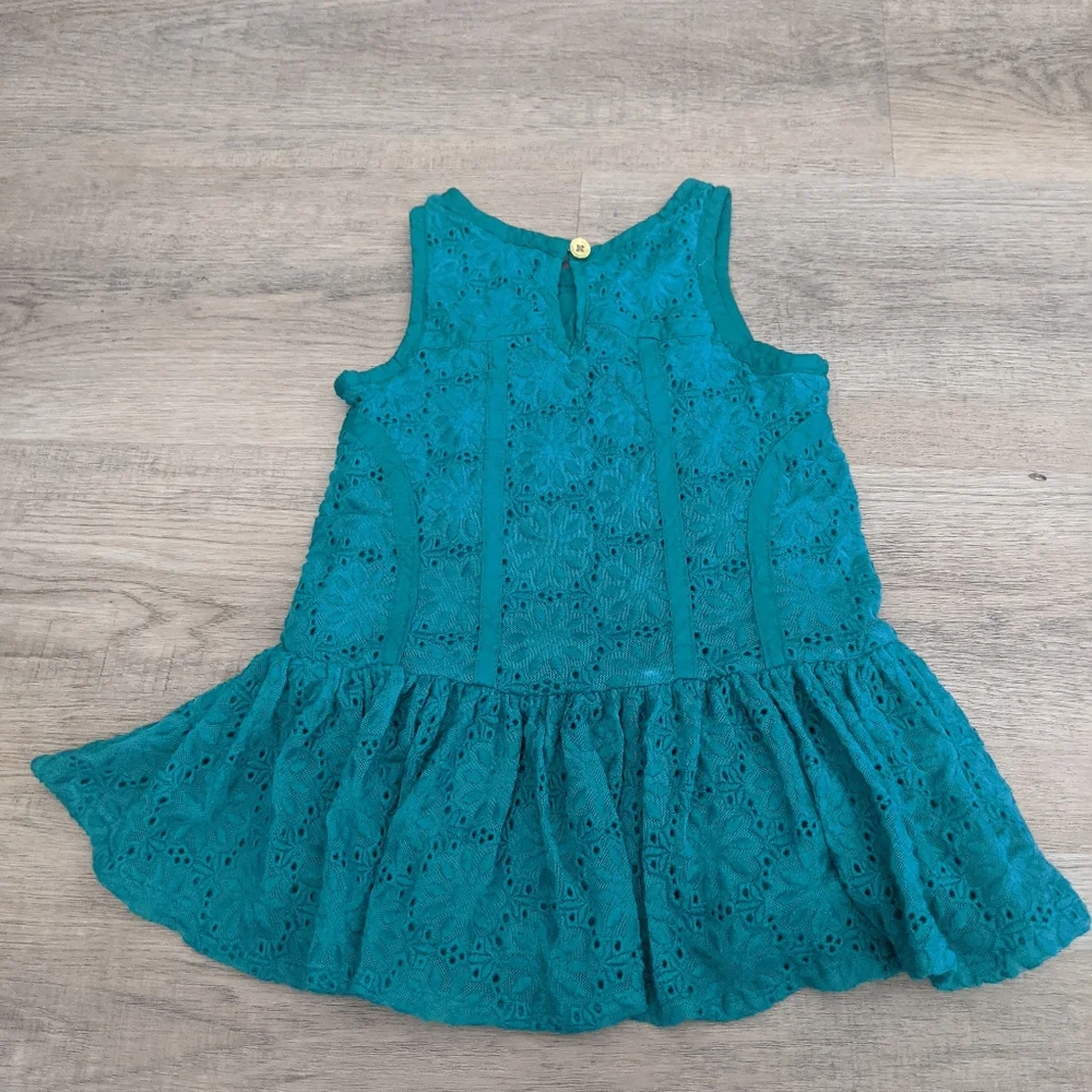 OshKosh Genuine Kids Teal Lace Eyelet Flare Dress